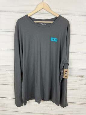 YETI Long Sleeve Thirsty Bear Graphic T-Shirt Charcoal Gray XXL